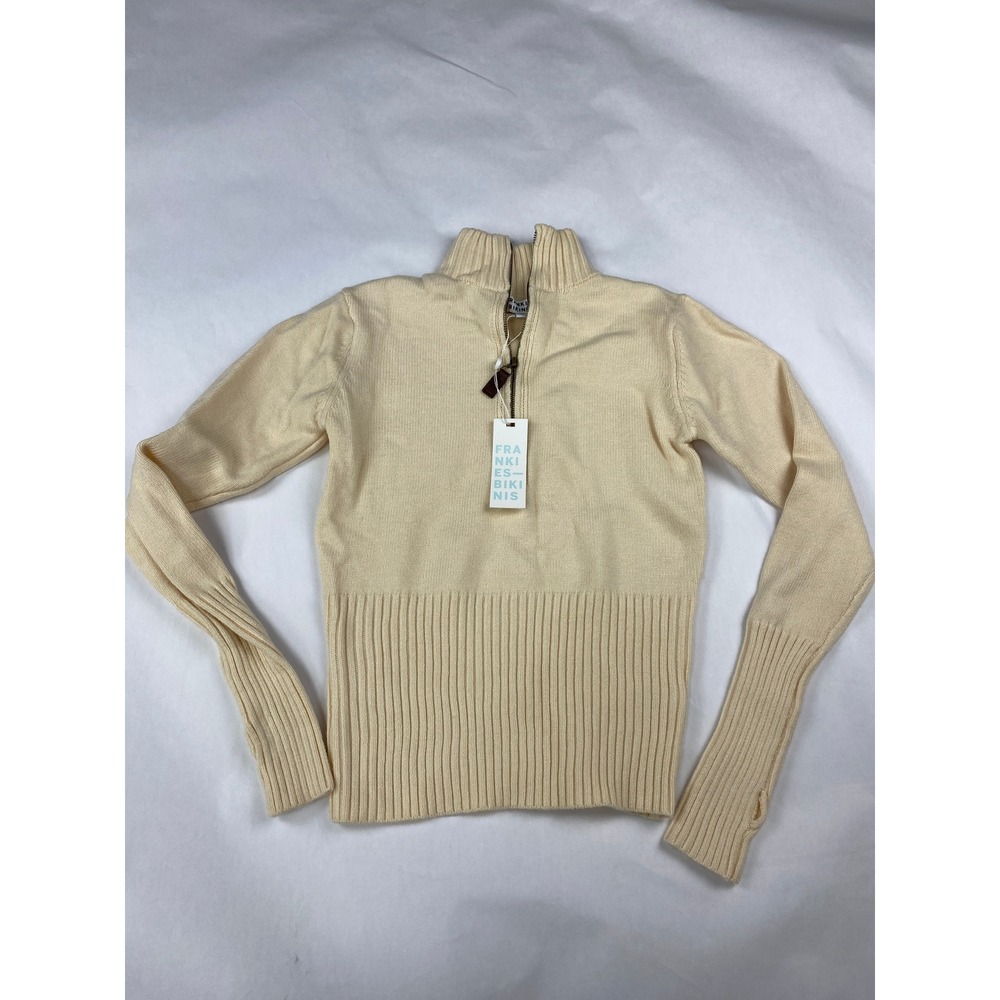 NWT Frankies Bikinis Maverick Cloud Knit Jacket Sweater Women's Size M Cream